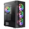 Aerocool PRISMBKV3 PC korpus ATX must 4 ventilaatorit ARGB ees külg külg karastatud klaas