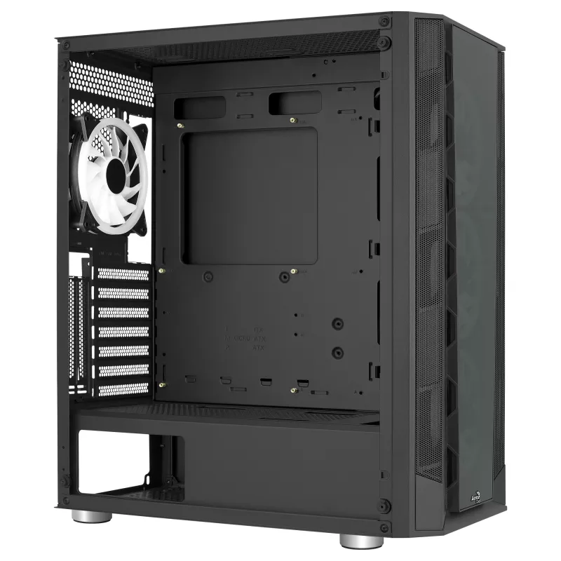 Aerocool PRISMBKV3 PC korpus ATX must 4 ventilaatorit ARGB ees külg külg karastatud klaas