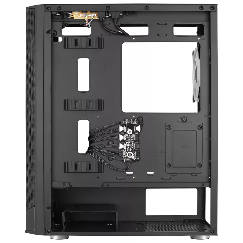 Aerocool PRISMBKV3 PC korpus ATX must 4 ventilaatorit ARGB ees külg külg karastatud klaas