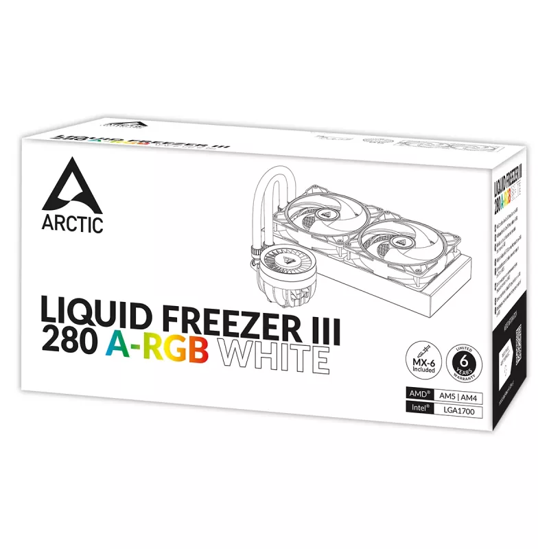 ARCTIC Liquid Freezer III 280 A-RGB - Mitmekülgne ühilduvusega all-in-one protsessori vesijahuti A-RGB-ga