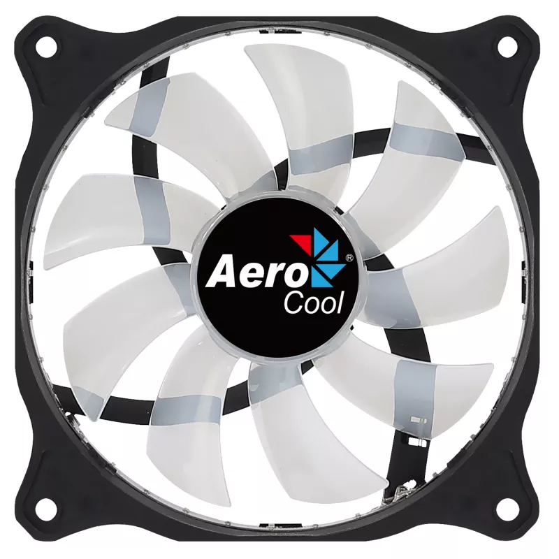 AEROCOOL COSMO12FRGB 120 mm arvutikorpuse ventilaator, 1000 p/min, 15 RGB LED-i, Molex pistik, 3,72 W, must
