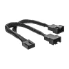 InLine PWM ventilaatori toite Y-kaabel, 4 kontakti. 1M/2F, 0,15 m