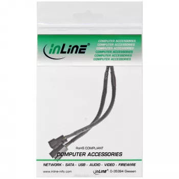 InLine PWM ventilaatori toite Y-kaabel, 4 kontakti. 1M/2F, 0,15 m