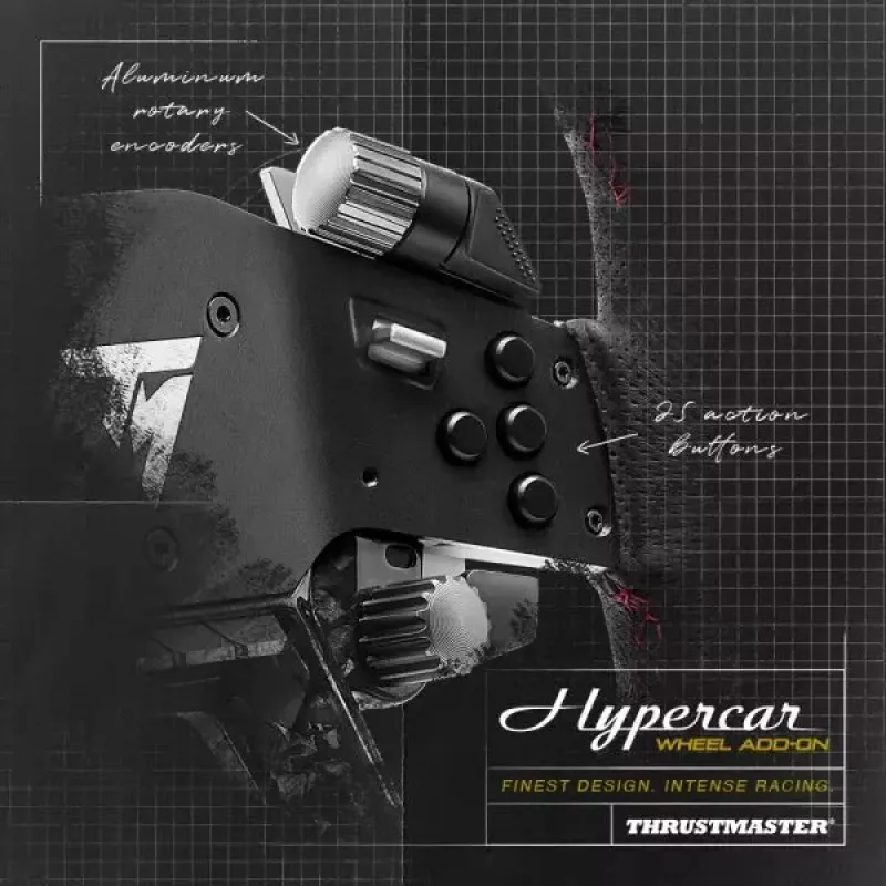 Thrustmaster Hypercar Wheel Add-On Must, hõbedane rool PC, PlayStation 4, PlayStation 5, Xbox, Xbox One