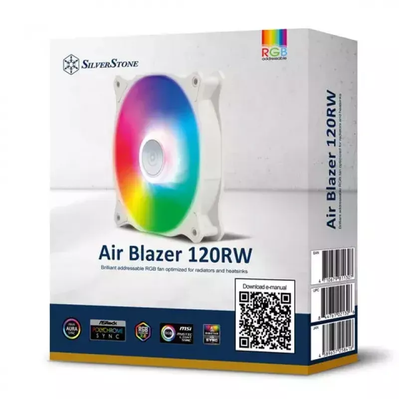 Ventilaator Silverstone Air Blazer 120RW 120mm 600-2200 RPM valge
