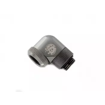 Bitspower BP-BSE90RML messingist 90° pöörlev liitmik vedelik-PC jahutusele, G1/4 keere, must