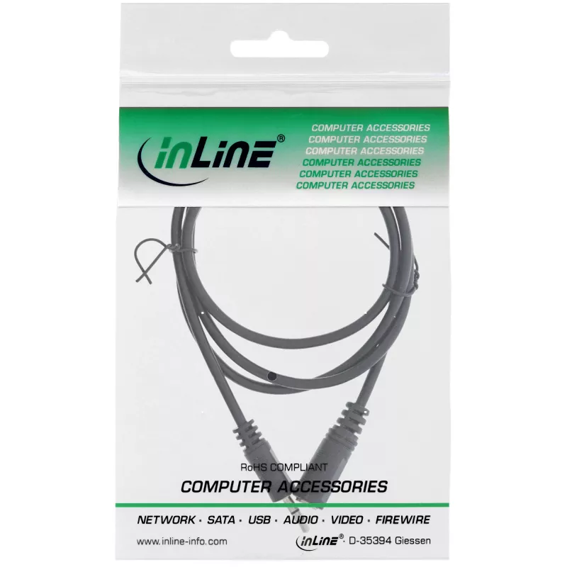 InLine helikaabel 3,5 mm stereopistik / pesa 3 m
