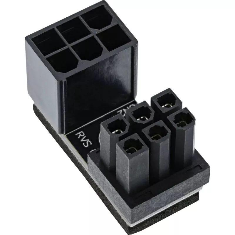 InLine sisemine toiteadapter 180° ATX 6-kontaktiline isane emane pööratud must 26636F