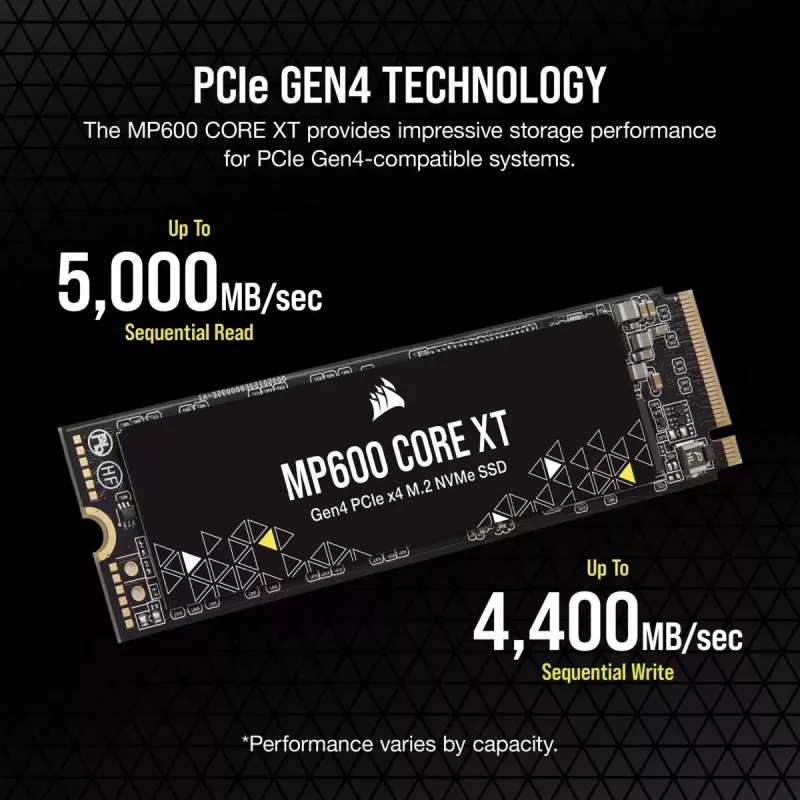 CORSAIR SSD - 4TB - MP600 Core Xt PCI-E 4.0 (gen4) x4 NVMe M.2