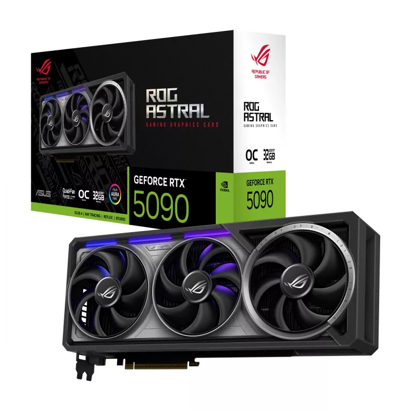 Videokaart ASUS GeForce RTX 5090 — 32 GB GDDR7, 512-bit, PCIe 5.0, 4 ventilaatorit, 357,6×149,3×76 mm