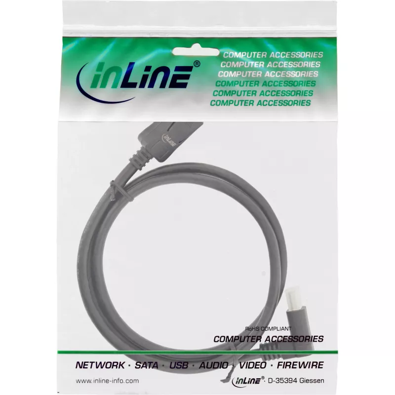DisplayPort 1.4 kaabel InLine 17151U 8K4K allanurga must/kuldne 1m