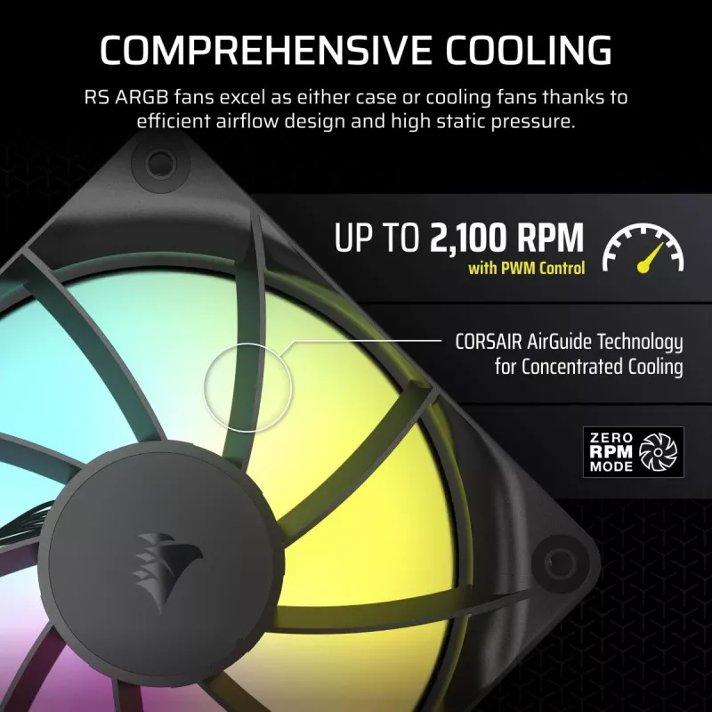 CORSAIR ARGB-ventilaator - RS ARGB seeria 120 120 mm kolmepakk