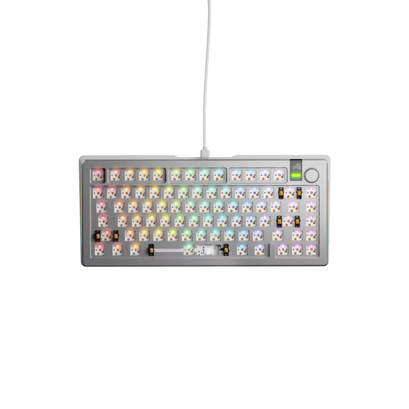 Glorious Gaming GMMK 3 PRO 75% Barebones Wired Silver - US, 75%, juhtmega, USB, RGB LED, hõbedane