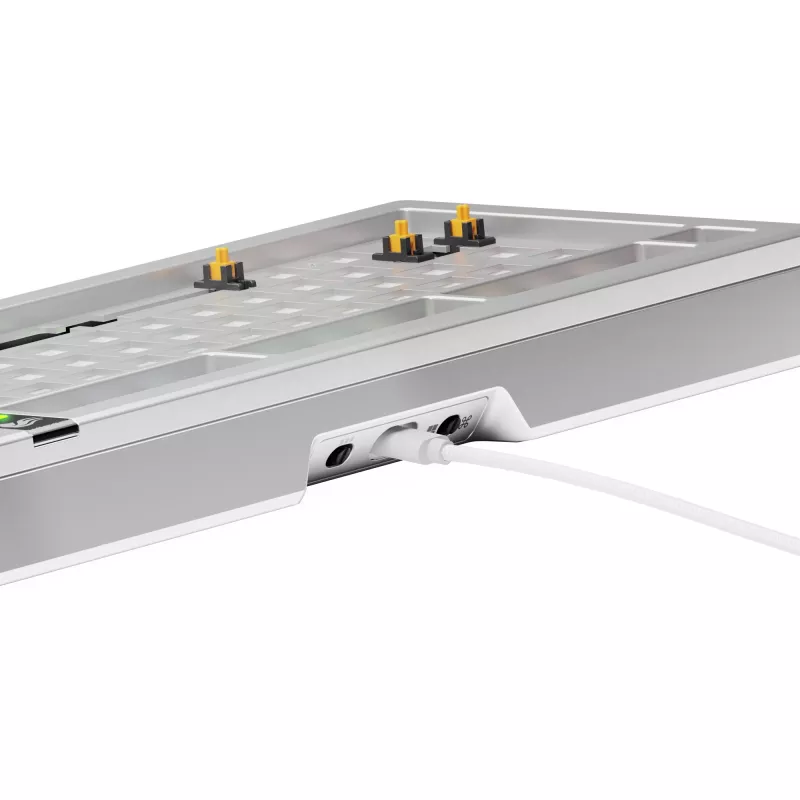 Glorious Gaming GMMK 3 PRO 75% Barebones Wired Silver - US, 75%, juhtmega, USB, RGB LED, hõbedane