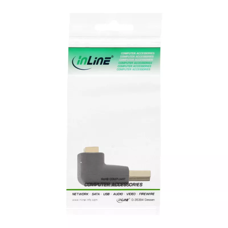 InLine HDMI adapter, isane/emane, ülespoole nurga all, kuldkontaktidega, 4K2K