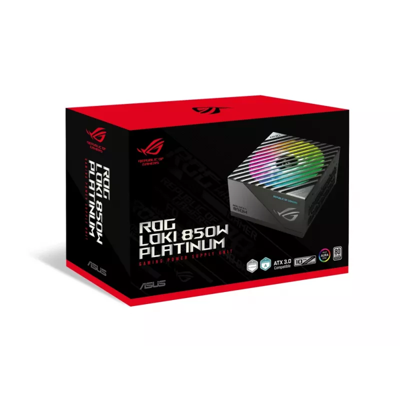 ASUS ROG Loki SFX-L 850W Platinum toiteplokk 24-pin ATX Must, Hõbedane