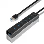 Axagon HUE-SA7BP 7x USB 3.0 ALU LAADIMISJAOTUR must, koos vahelduvvooluadapteriga