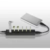 Axagon HUE-SA7BP 7x USB 3.0 ALU LAADIMISJAOTUR must, koos vahelduvvooluadapteriga
