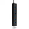 Axagon HUE-SA7BP 7x USB 3.0 ALU LAADIMISJAOTUR must, koos vahelduvvooluadapteriga