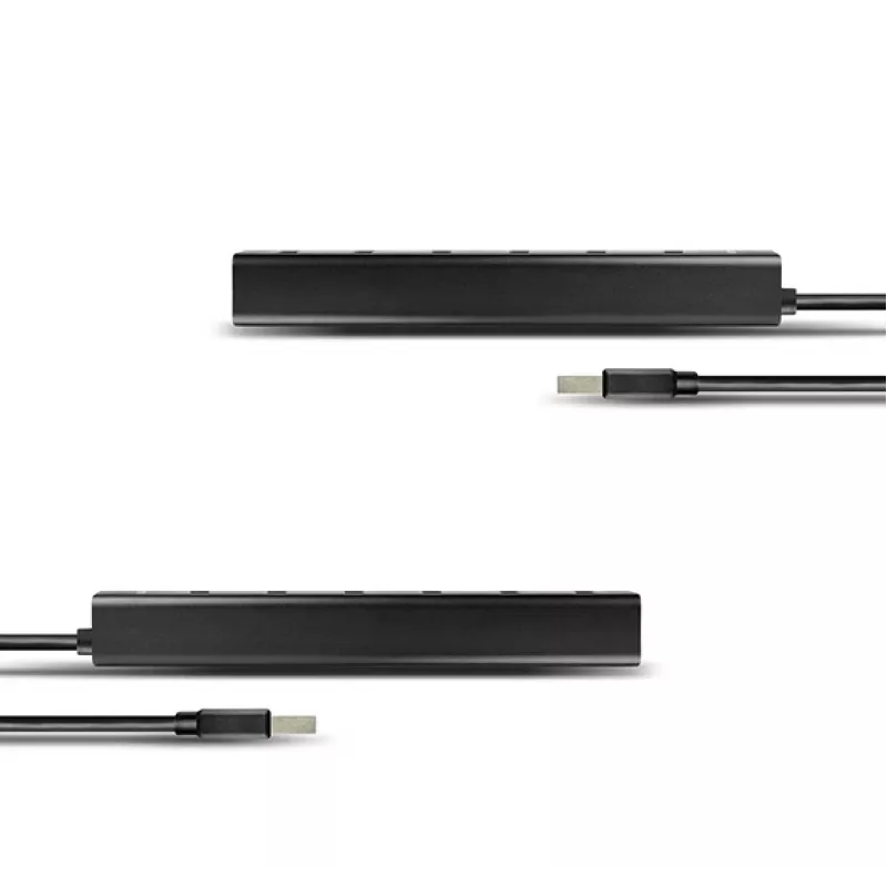 Axagon HUE-SA7BP 7x USB 3.0 ALU LAADIMISJAOTUR must, koos vahelduvvooluadapteriga