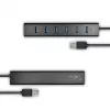 Axagon HUE-SA7BP 7x USB 3.0 ALU LAADIMISJAOTUR must, koos vahelduvvooluadapteriga