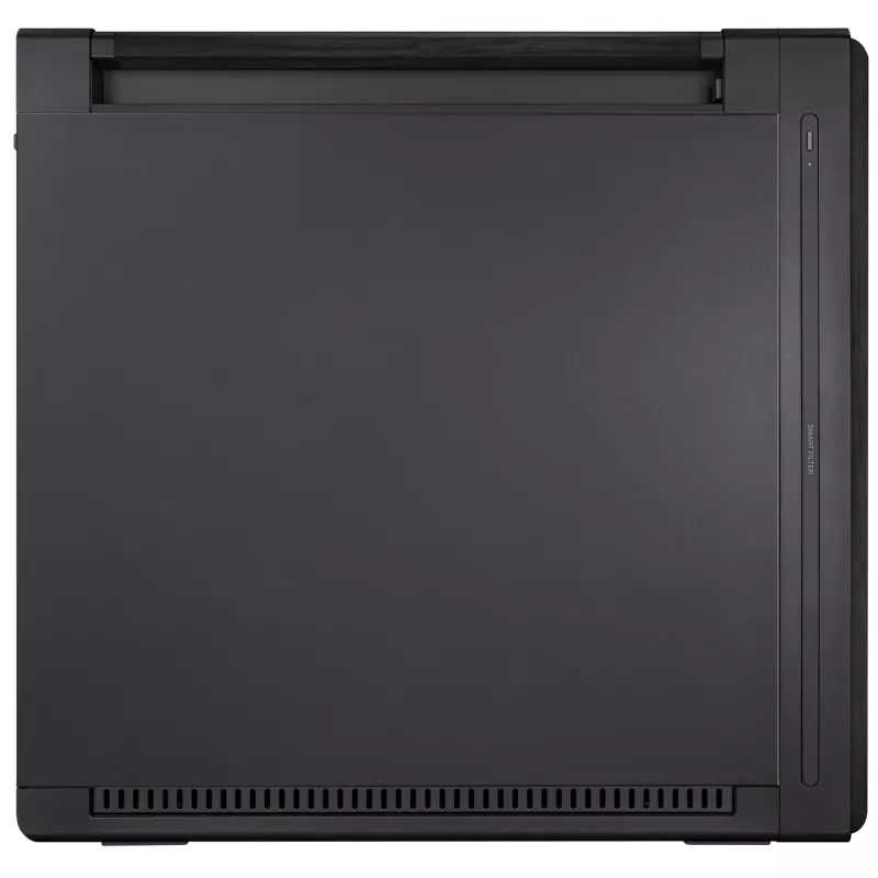 PC-korpus ASUS ProArt PA602 Wood Edition Midi Tower Must — EATX tugi, 45 cm GPU, 19 cm PSU/jahuti, 8 kõvakettasahtlit, USB-C