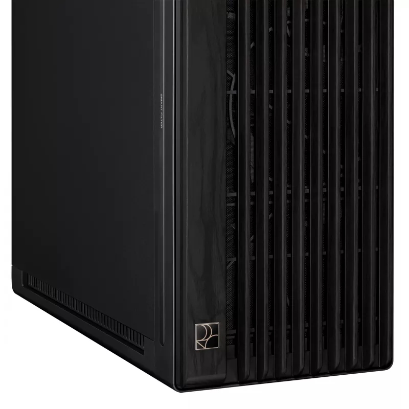 PC-korpus ASUS ProArt PA602 Wood Edition Midi Tower Must — EATX tugi, 45 cm GPU, 19 cm PSU/jahuti, 8 kõvakettasahtlit, USB-C