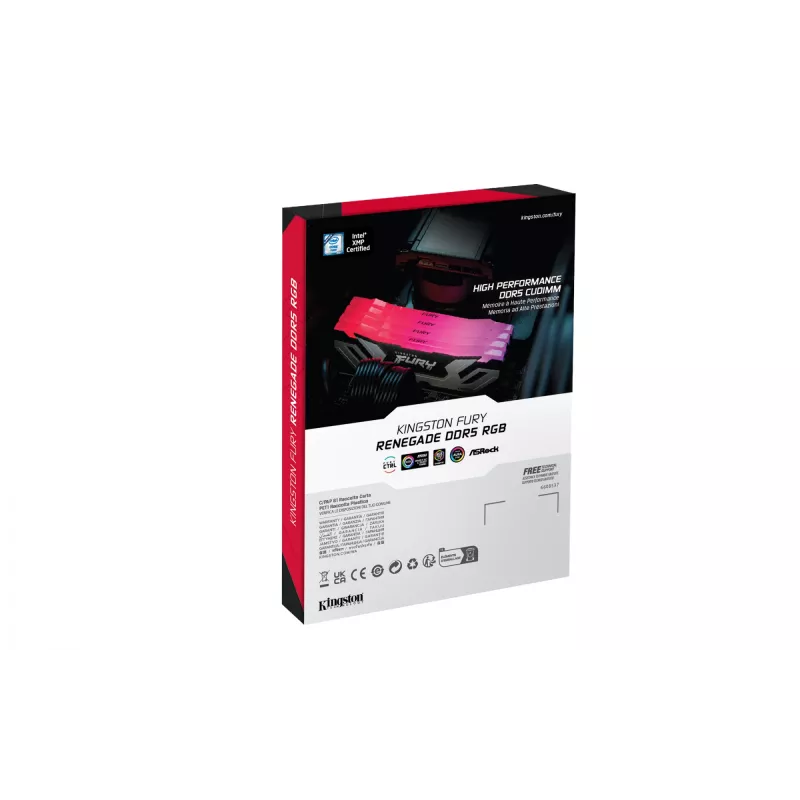 Kingston Technology FURY 48GB 8400MT/s DDR5 CL40 CUDIMM (2 moodulist komplekt) Renegade RGB Silver XMP