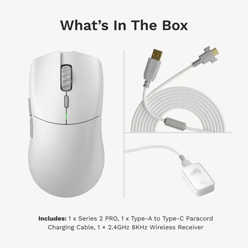 Mängurihiir Glorious Glorious Series 2 PRO 4K/8K Hz Wireless hiir – valge