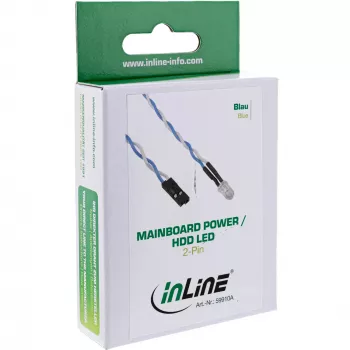 InLine emaplaadi toite / HDD LED, sinine, 5mm, 0,8m