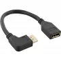 InLine DisplayPort 1.4 adapterkaabel M/F, 8K4K, vasakule kaldu, must/kuldne, 0.15m