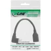 InLine DisplayPort 1.4 adapterkaabel M/F, 8K4K, vasakule kaldu, must/kuldne, 0.15m