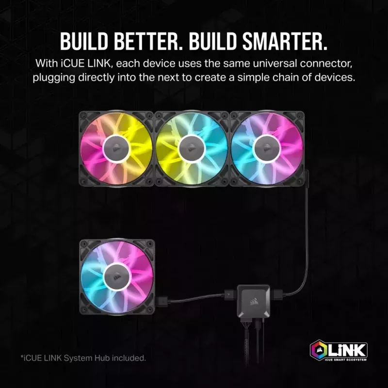 Ventilaator Corsair iCUE LINK RX120 RGB 12 cm 400-2100 RPM Magnetic Bearing