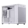 PC-korpus ASUS AP201 PRIME CASE TG Valge Mini Tower — micro ATX, karastatud klaas, 3×3,5 tolli sahtlit, 1×2,5 tolli, USB-A×2, USB-C×1
