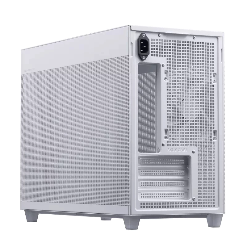 PC-korpus ASUS AP201 PRIME CASE TG Valge Mini Tower — micro ATX, karastatud klaas, 3×3,5 tolli sahtlit, 1×2,5 tolli, USB-A×2, USB-C×1