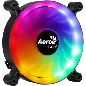 AEROCOOL 120 mm arvutikorpuse ventilaator SPECTRO12 RGB, 12 V, 1000 p/min, 3,6 W, Molex, vibratsioonivastane, hülsslager, must