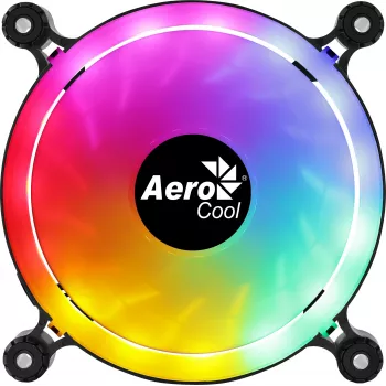 AEROCOOL 120 mm arvutikorpuse ventilaator SPECTRO12 RGB, 12 V, 1000 p/min, 3,6 W, Molex, vibratsioonivastane, hülsslager, must