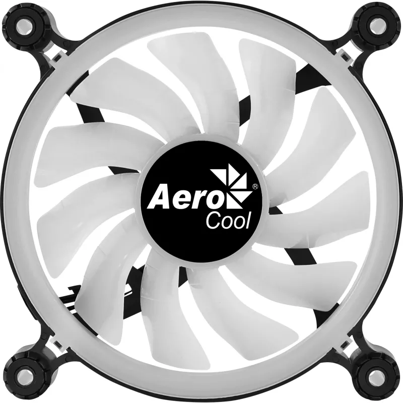 AEROCOOL 120 mm arvutikorpuse ventilaator SPECTRO12 RGB, 12 V, 1000 p/min, 3,6 W, Molex, vibratsioonivastane, hülsslager, must
