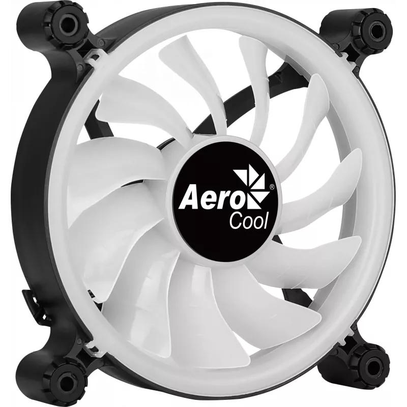 AEROCOOL 120 mm arvutikorpuse ventilaator SPECTRO12 RGB, 12 V, 1000 p/min, 3,6 W, Molex, vibratsioonivastane, hülsslager, must