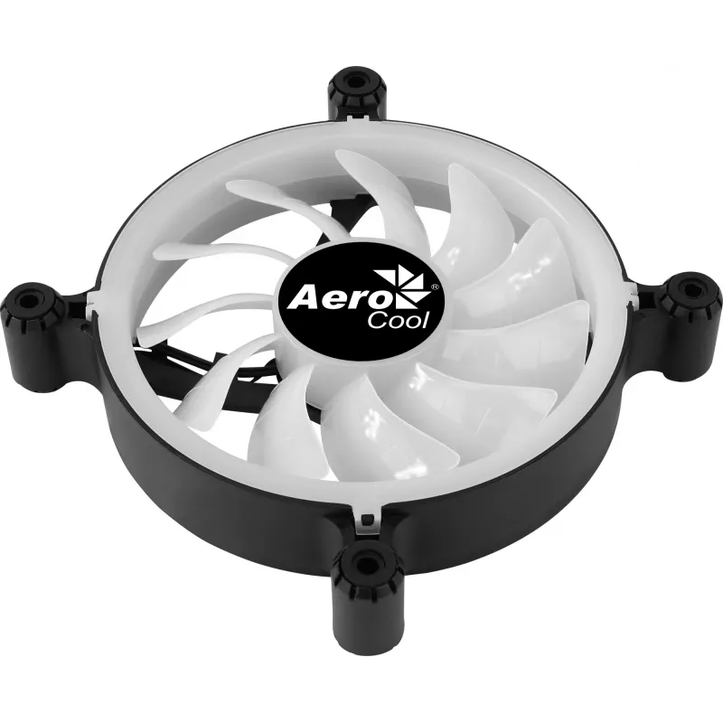 AEROCOOL 120 mm arvutikorpuse ventilaator SPECTRO12 RGB, 12 V, 1000 p/min, 3,6 W, Molex, vibratsioonivastane, hülsslager, must