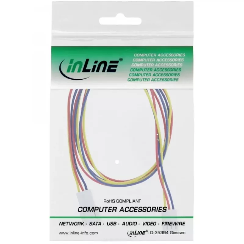 InLine ventilaatorikaabli pikendus 3pin Molex isane/emane pikkus 0,60 m