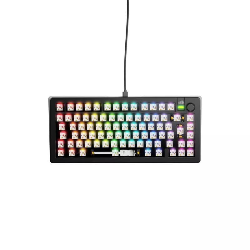 Glorious Gaming GMMK 3 75% Barebones Wired Must - ISO, 75%, Juhtmega, USB, RGB LED, Must