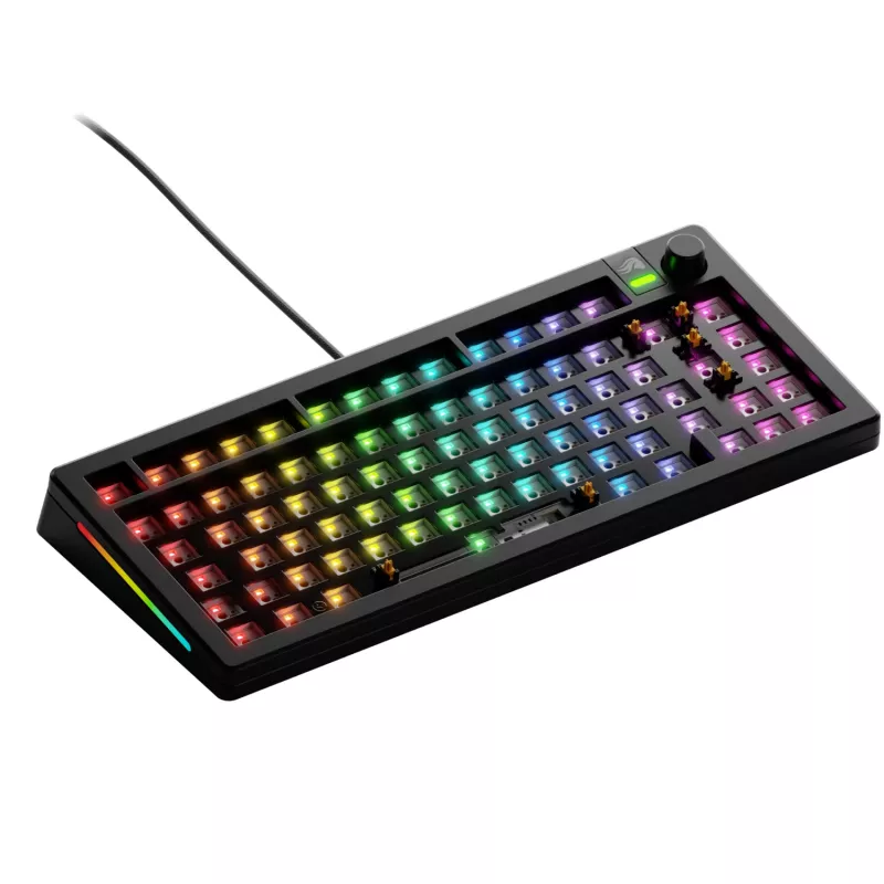 Glorious Gaming GMMK 3 75% Barebones Wired Must - ISO, 75%, Juhtmega, USB, RGB LED, Must
