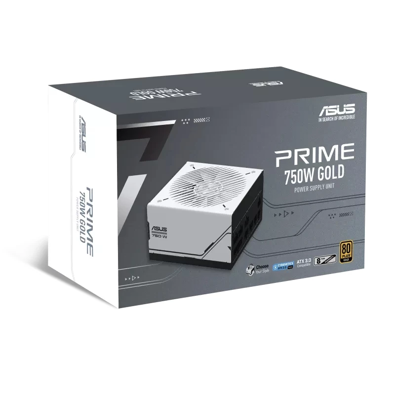 ASUS Prime 750W Gold ( AP-750G ) toiteplokk 20+4 pin ATX ATX Must, Valge
