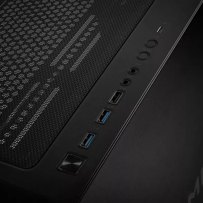 PC-korpus Kolink Observatory Y AMD SE ARGB Midi Tower must, läbipaistev