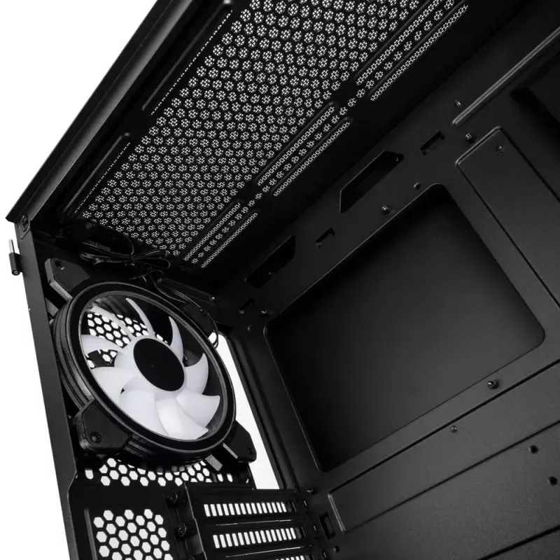 PC-korpus Kolink Observatory Y AMD SE ARGB Midi Tower must, läbipaistev