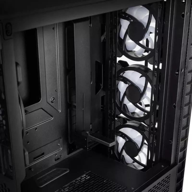 PC-korpus Kolink Observatory Y AMD SE ARGB Midi Tower must, läbipaistev