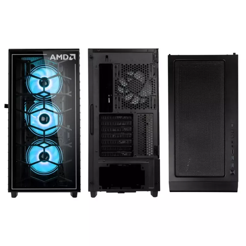 PC-korpus Kolink Observatory Y AMD SE ARGB Midi Tower must, läbipaistev