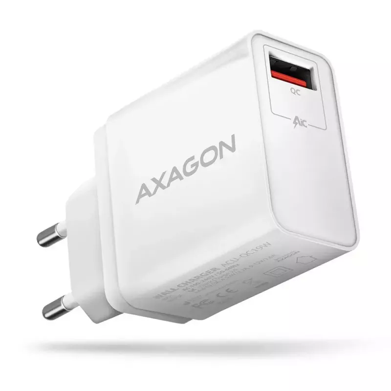 Axagon ACU-QC19W seinadapter 1x QC3.0/AFC/FCP/SMART 19W valge