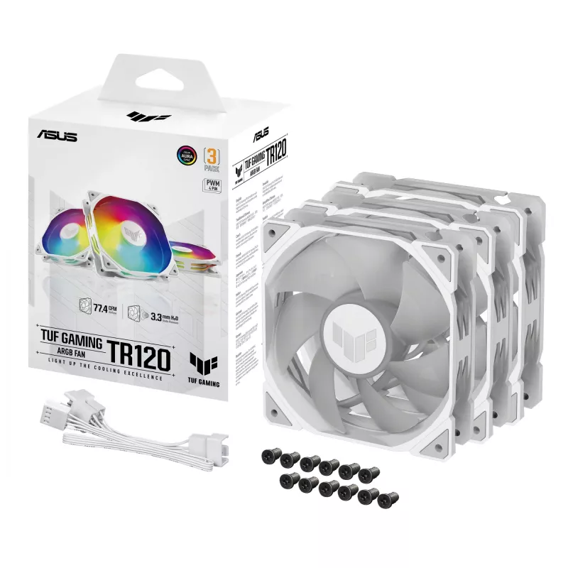 ASUS TUF GAMING TR120 ARGB 3IN1 Valge Arvutikorpuse õhkjahuti 12 cm